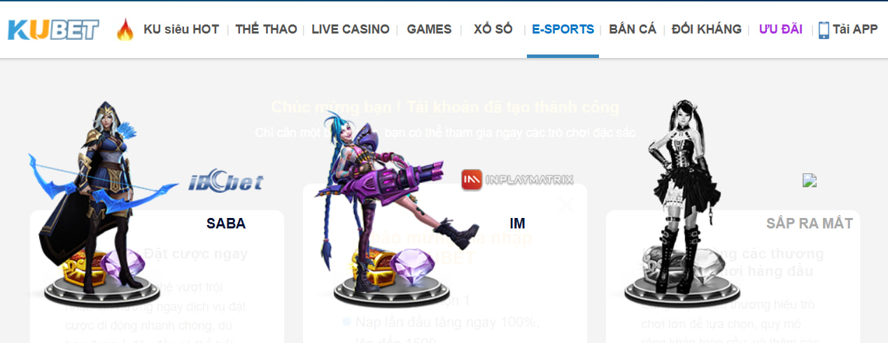Bạn có thể đến với sảnh E-Sports của KUBET